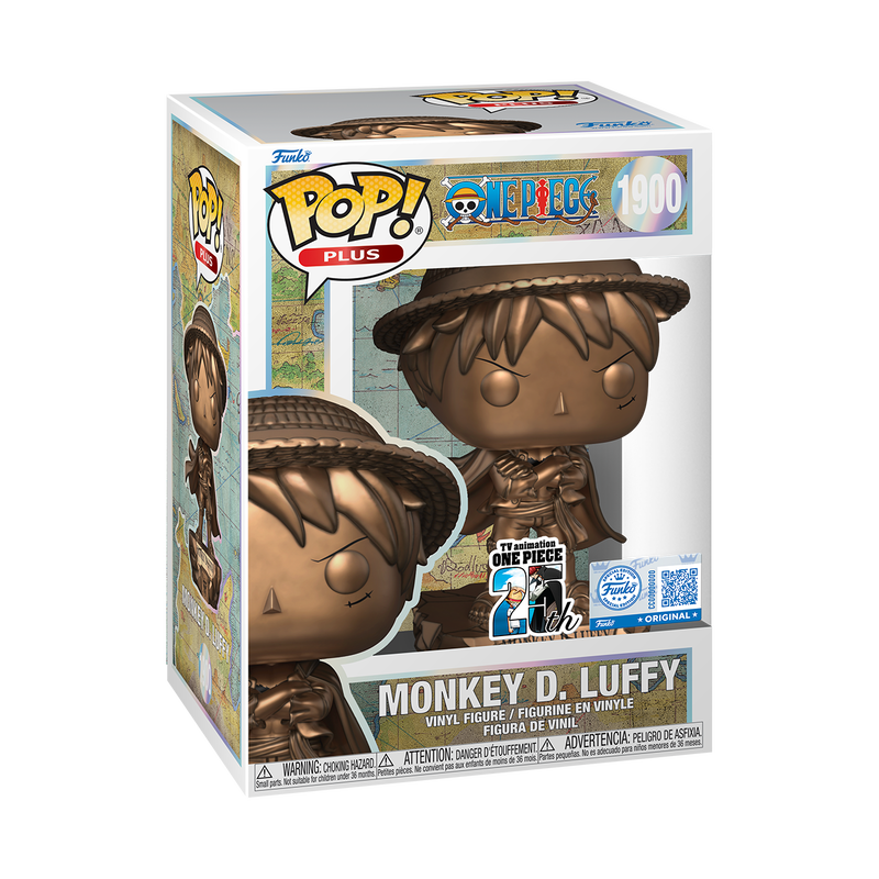 Funko Pop! Plus Anime One Piece Monkey D. Luffy Statue (Bronze) 1900 + Hardstack Pop Protector