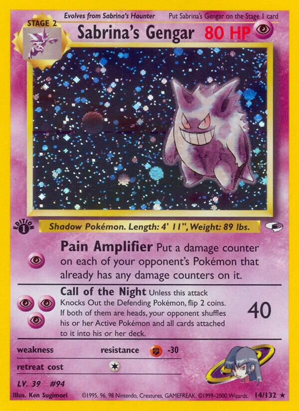 Pokemon TCG! Sabrina's Gengar - Gym Heroes (G1) DAMAGED (UNLIMITED)