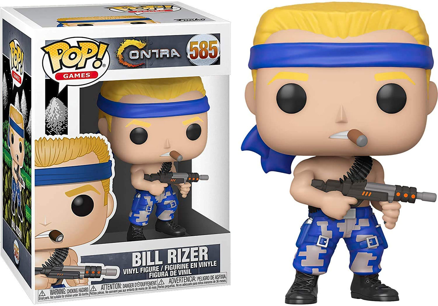Funko Pop! Contra - Bill Rizer 585 Figure + Pop Protector