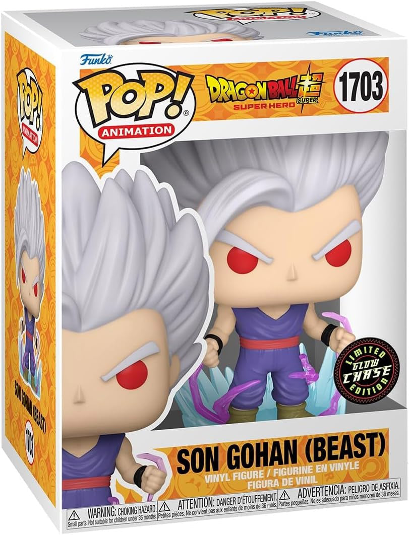 Funko Pop! Dragon Ball Super: Super Hero - Son Gohan (Beast) 1703 GLOW CHASE + Free Protector