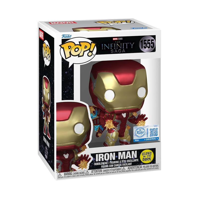 Funko Pop! The Infinity Saga - Iron Man 1555 Glows in The Dark Funko Special Edition Figure + Pop Protector