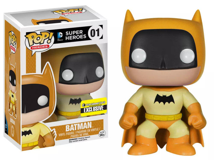 Funko Pop! DC Comics : Super Heroes - Batman (Yellow) 01 EE Exclusive + Pop Protector