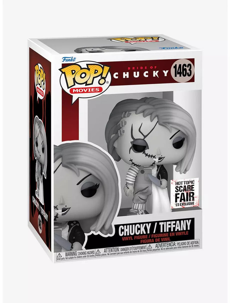 Funko Pop! Bride of Chucky - Chucky / Tiffany 1463 Hot Topic Scare Fair “23 Exclusive + Free Protector