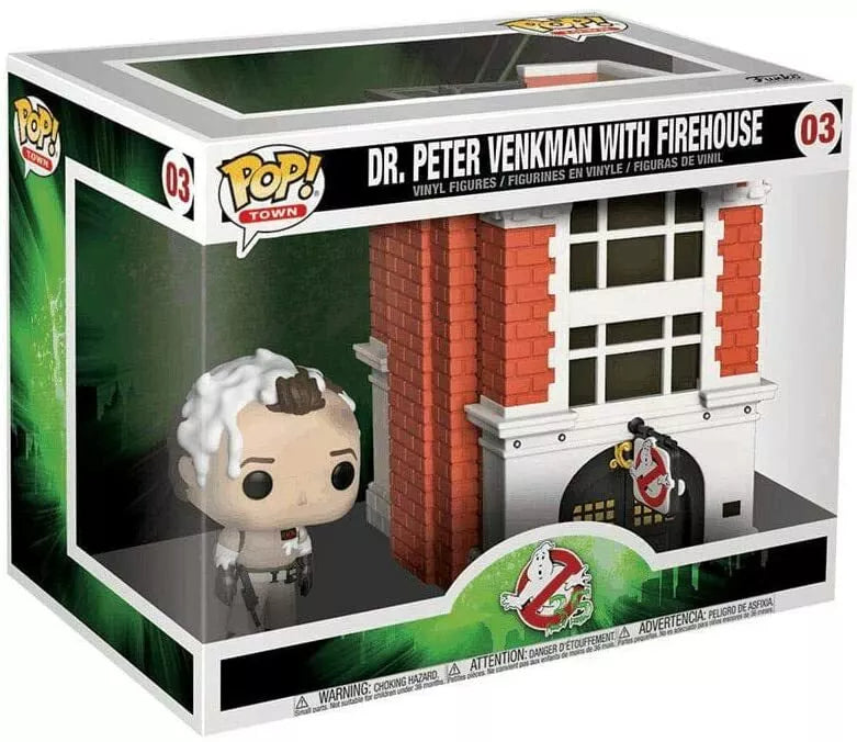 Funko Pop! Town: Ghostbusters: Dr. Peter Venkman with Firehouse 03 (VAULTED)