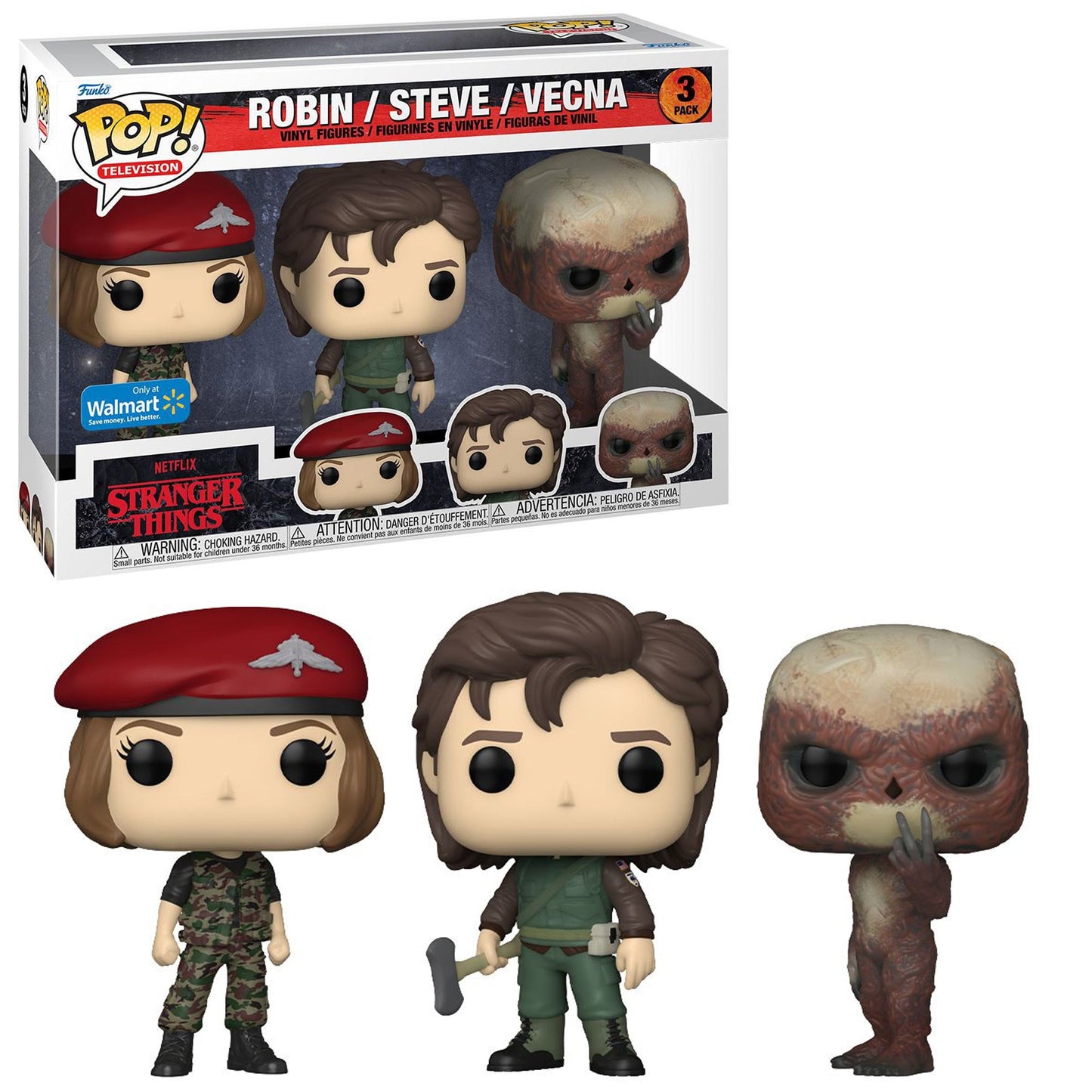 Funko Pop! Netflix Stranger Things Robin / Steve / Vecna 3 Pack Walmart Exclusive