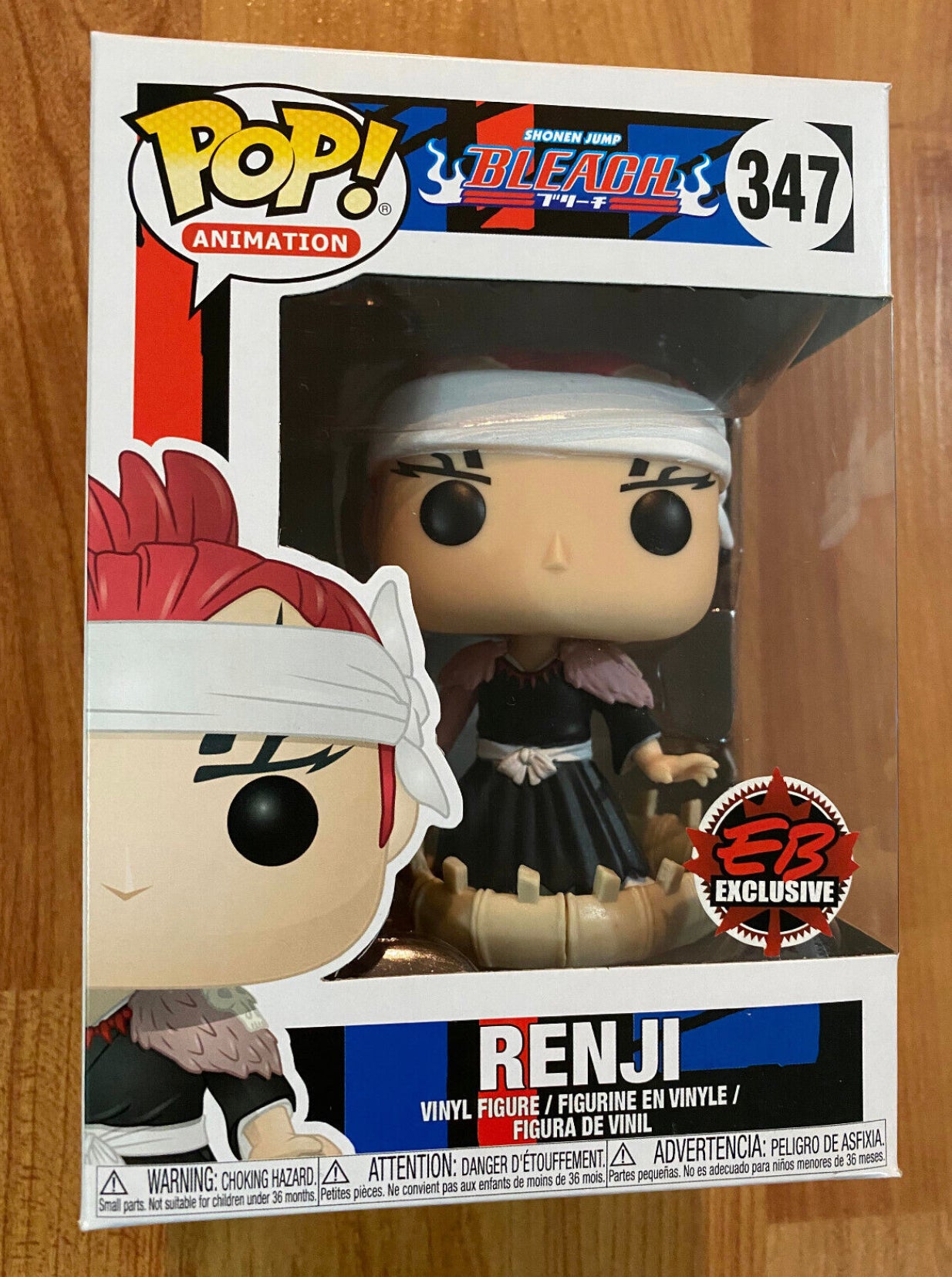 Funko Pop! Shonen Jump Bleach - Renji 347 EB Exclusive (box tear) + PROTECTOR! (VAULTED)