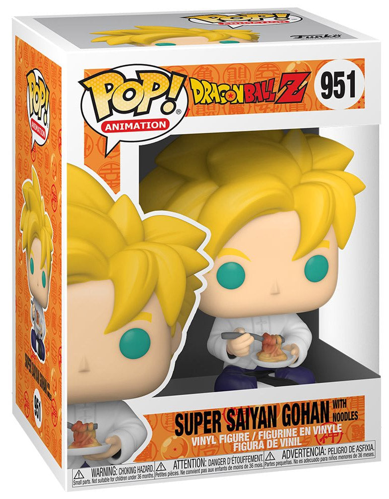 Funko Pop! Dragon Ball Z Super Saiyan Gohan with Noodles 951 + Free Protector