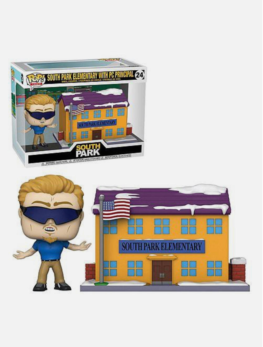 Funko Pop! Town: South Park Elementary with PC Principal 24 (slight box ware)