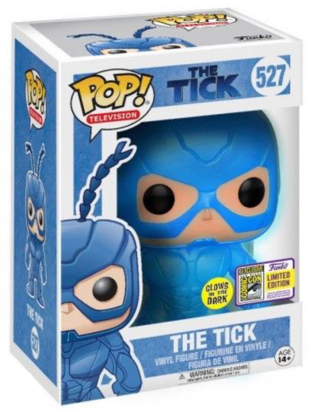 Funko Pop! The Tick 527 Glows in the Dark Funko 2017 San Diego Comic Con Exclusive + Free Protector