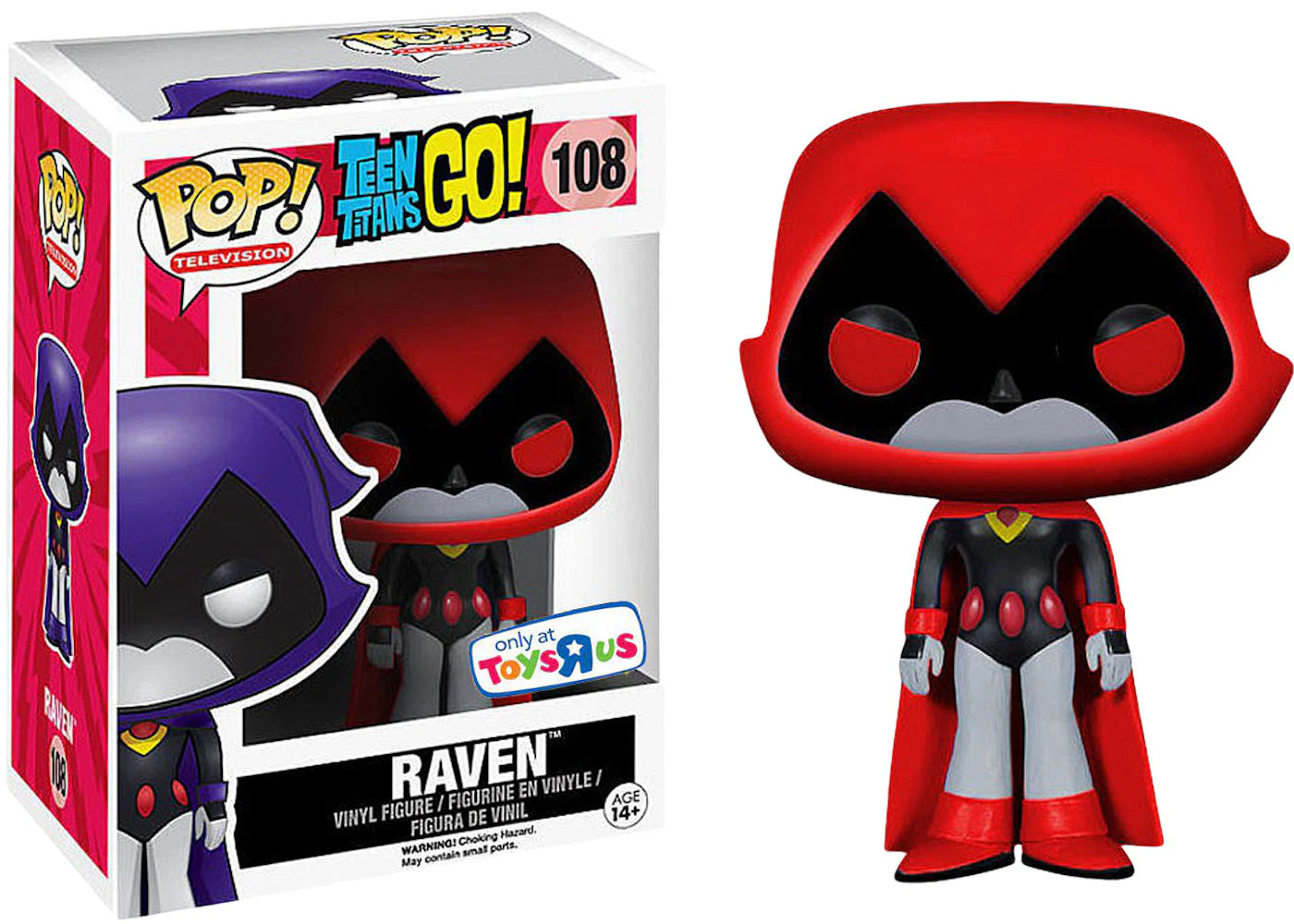 Funko Pop! Teen Titans Go! Raven (Red) 108 Toys R Us Exclusive (VAULTED) + Free Protector