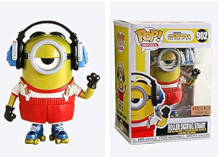 Funko Pop! Illumination Presents Minions The Rise of Gru - Roller Skating Stuart 902 (Metallic) BoxLunch Exclusive + Free Protector