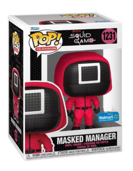 Funko PoP! Netflix Squid Game Square Masked Manager Walmart Exclusive 1231 + Free Protector
