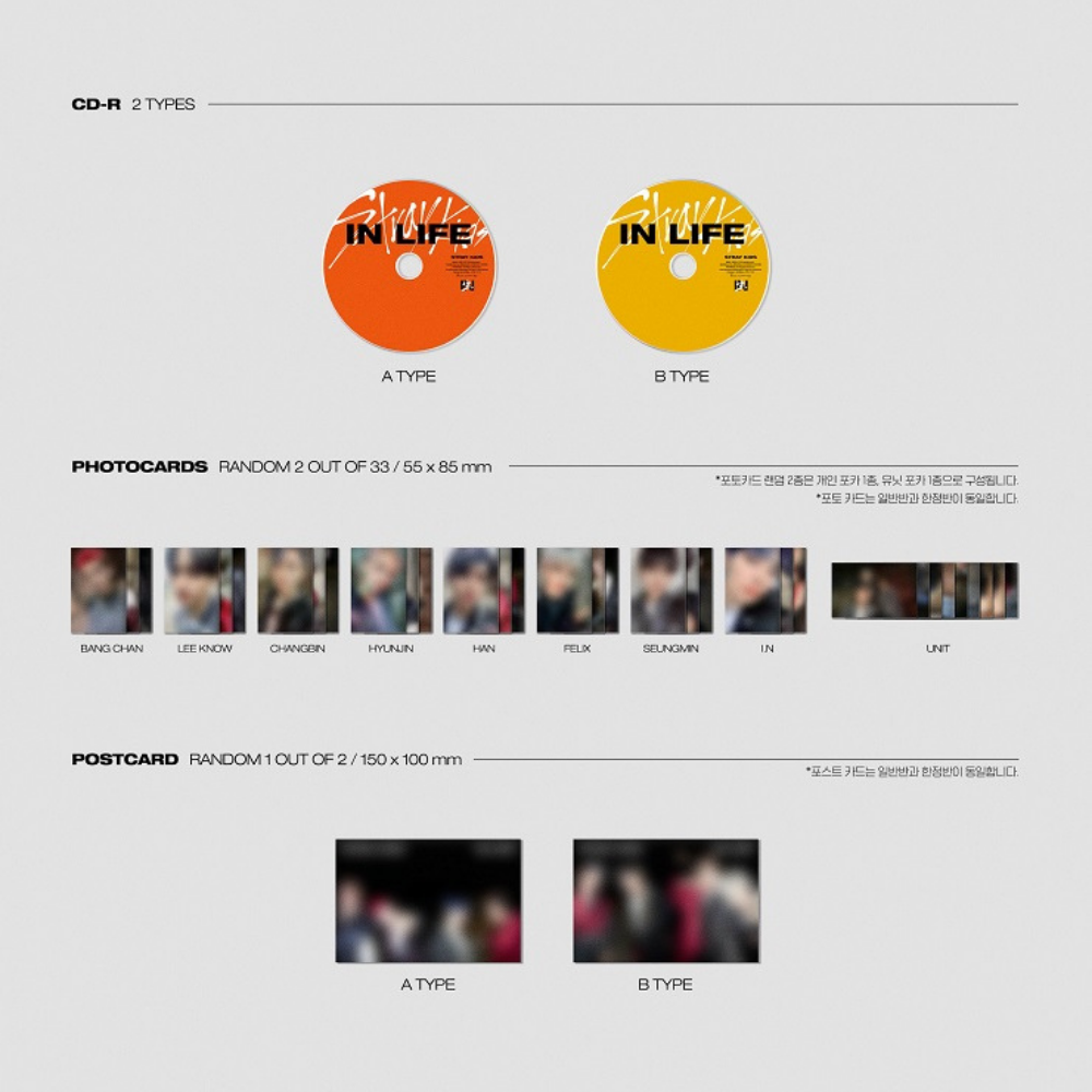 K-POP STRAY KIDS - VOL.1 REPACKAGE IN LIFE ALBUM (2 VERSIONS)