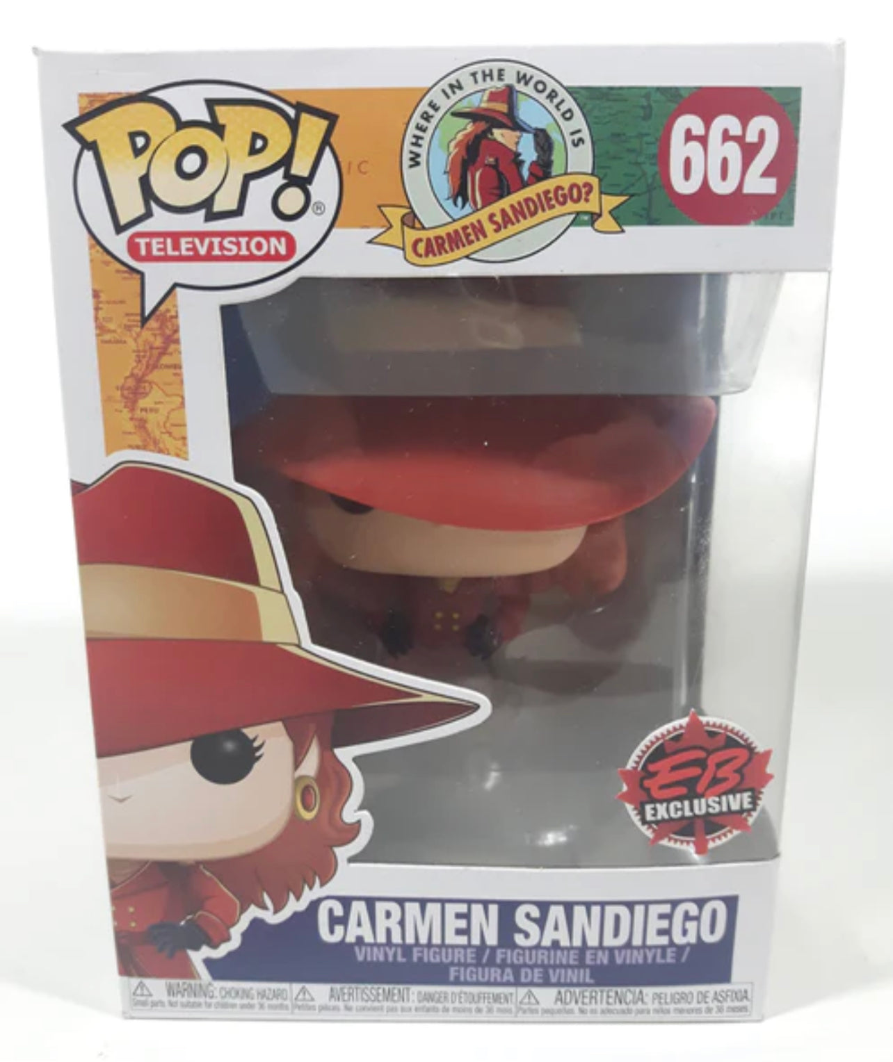 Funko Pop! Where In The World Is Carmen SanDiego? - Carmen SanDiego (Translucent) 662 EB Exclusive + Free Protector (VAULTED)