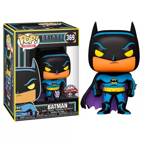 Funko Pop! Batman The Animated Series - Batman 369 Black Light Glow Funko Special Edition + Free Protectoru