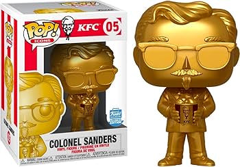 Funko Pop! KFC : Colonel Sanders 05 Funko Shop Exclusive (Gold) (VAULTED) + Pop Protector