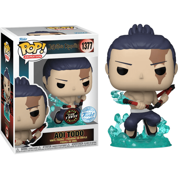 Funko Pop! Jujutsu Kaisen - Aoi Todo 1377 GLOW CHASE Figure + Pop Protector (NO FUNKO STICKER)