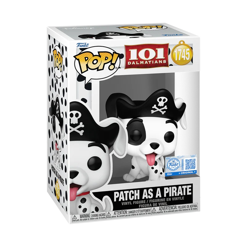 Funko Pop! Disney 101 Dalmatians - Patch As A Pirate 1745 Funko Special Edition Figure + Pop Protector
