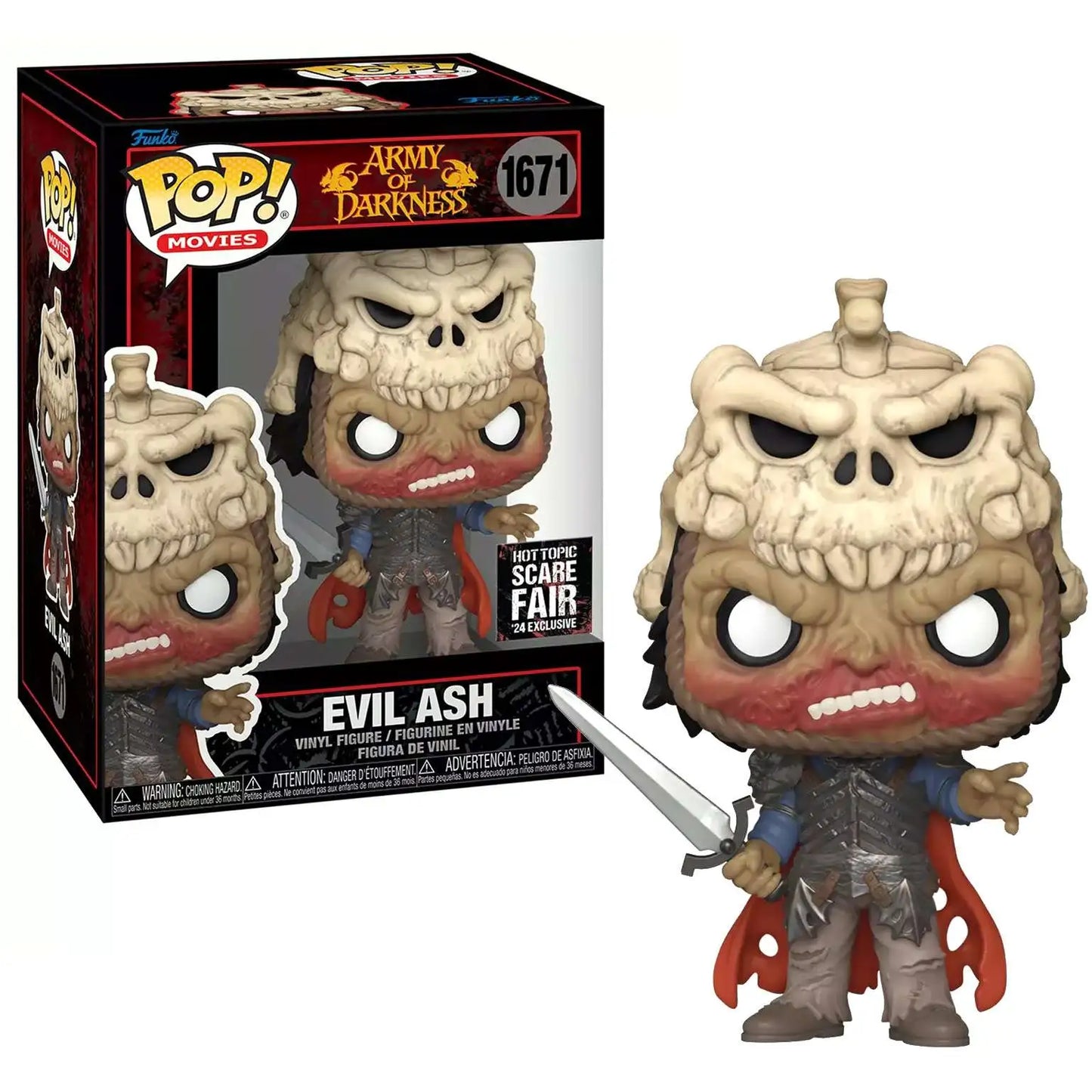 Funko Pop! Army of Darkness - Evil Ash 1671 Hot Topic Scare Fair 2024 Exclusive + Free Protector
