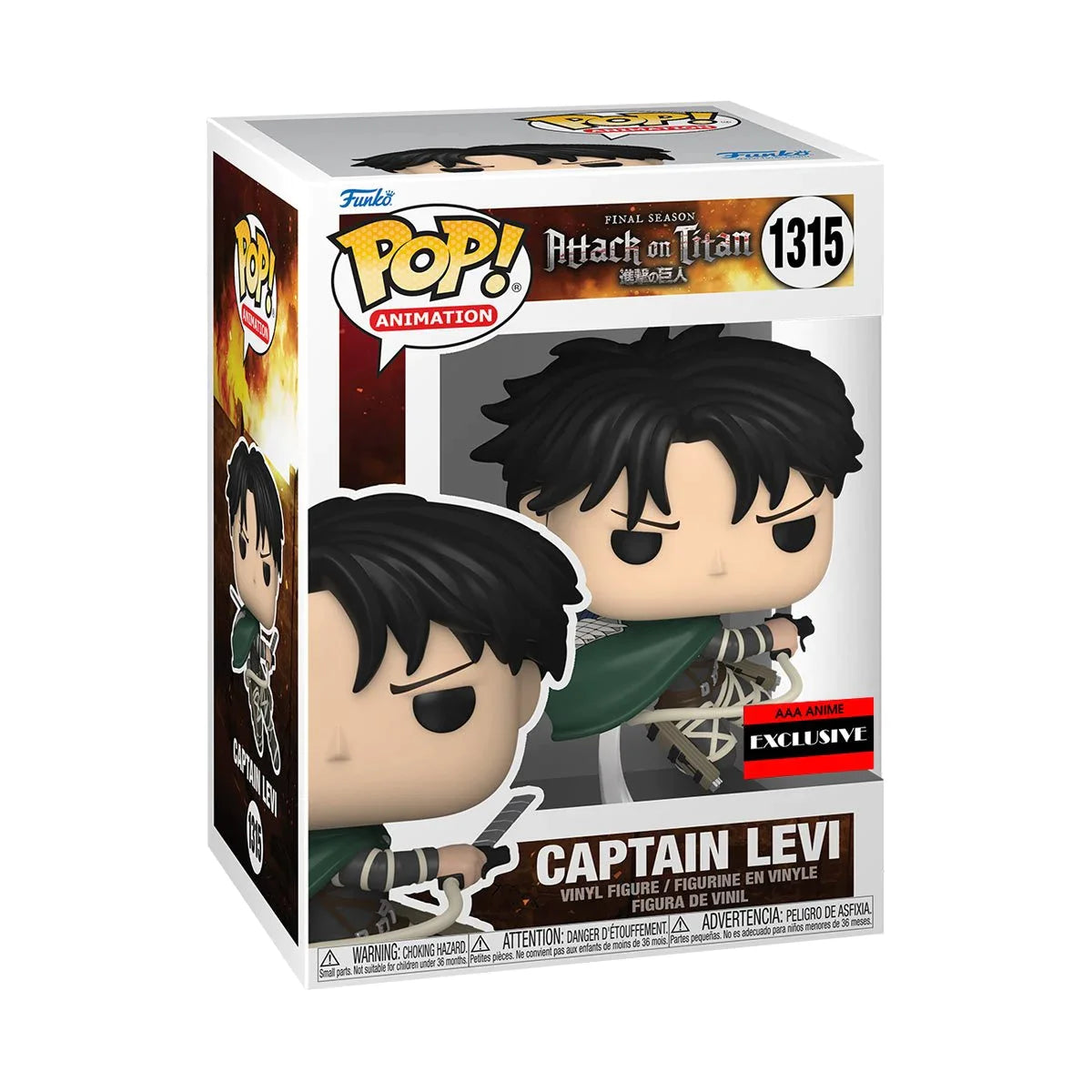 Funko Pop! Attack on Titan Captain Levi Ackerman 1315 AAA Anime Exclusive + Free Protector