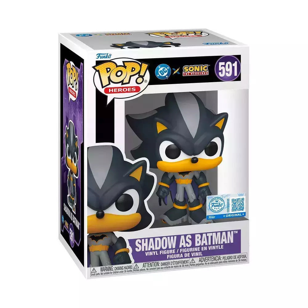 Funko Pop! DC X Sonic The Hedgehog- Shadow as Batman 591 Funko Special Edition Figure + Pop Protector