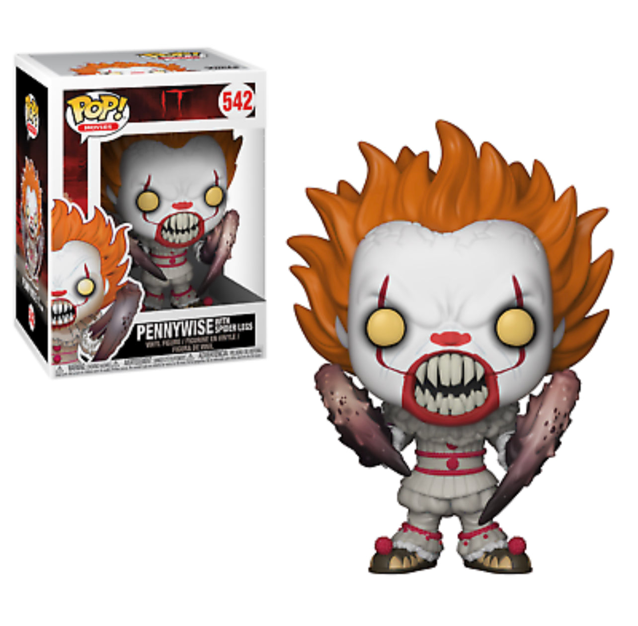 Funko Pop! IT Pennywise with Spider Legs 542 + Free Protector