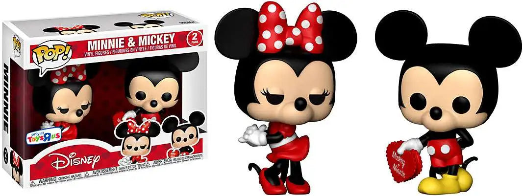 Funko Pop! Disney Valentines Day Minnie & Mickey Toys R Us Exclusive 2 Pack Figure Set