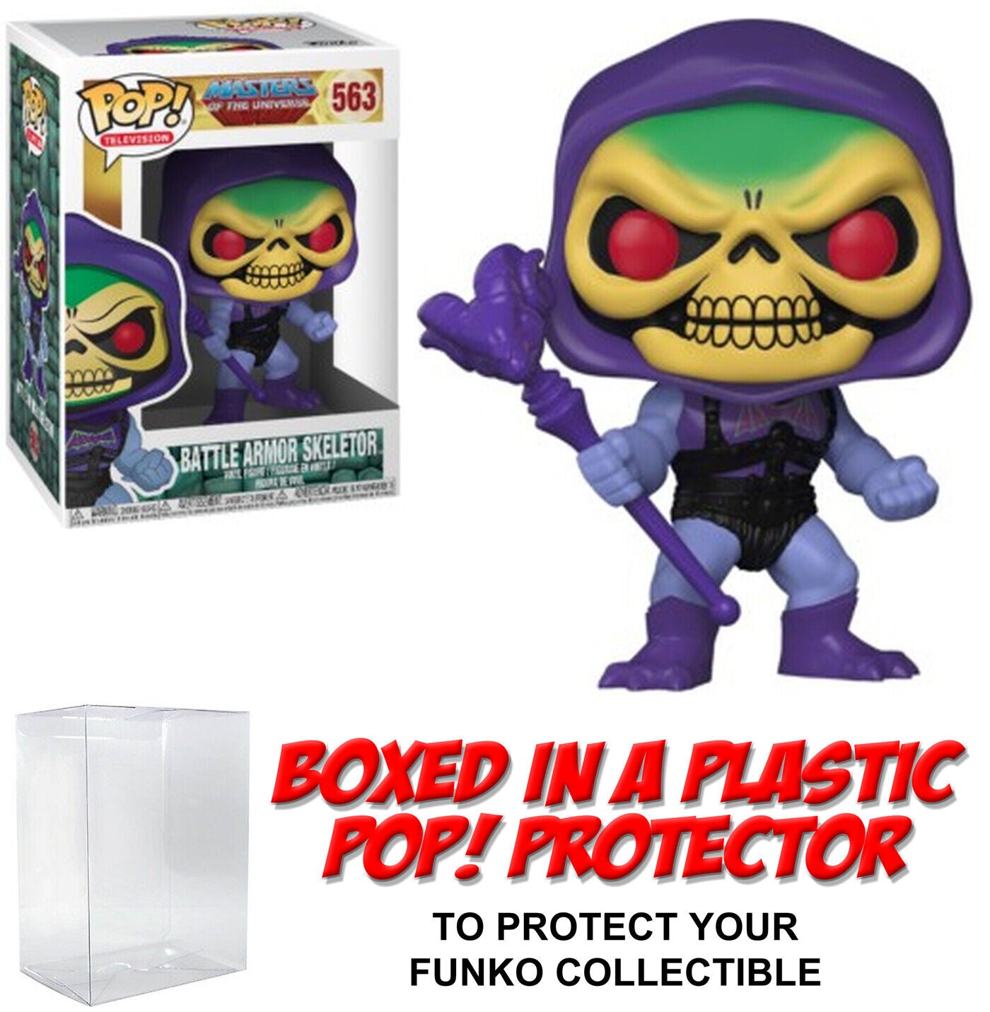 Funko Pop! Masters of the Universe Battle Armor Skeletor 563 + Free Protector