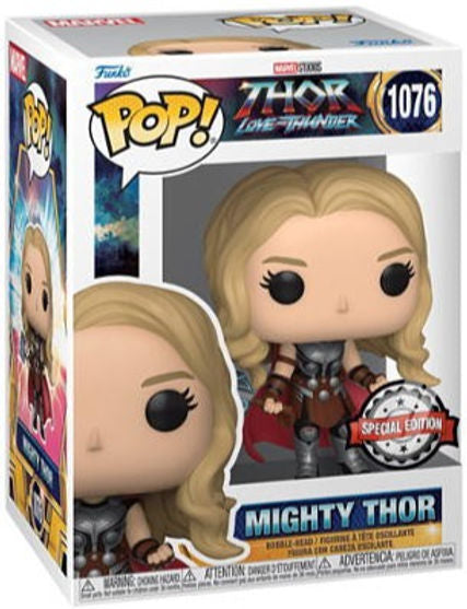 Funko Pop! Marvel Thor Love and Thunder: Mighty Thor 1076 Special Edition + Pop Protector