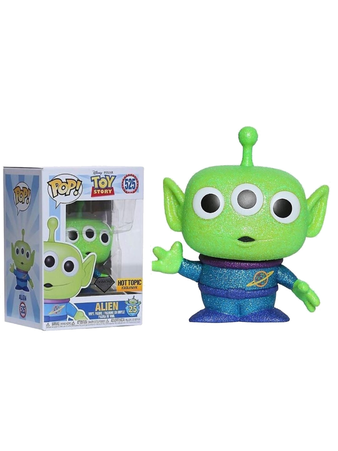 Funko Pop! Disney Pixar Toy Story Alien 525 Diamond Hot Topic Exclusive + Free Protector