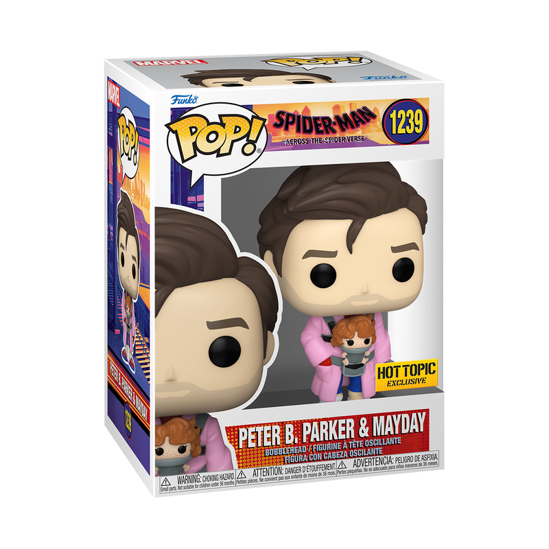 Funko Pop! Spider-Man Across The Spiderverse Peter B. Parker & Mayday 1239 Hot Topic Exclusive + Free Protector