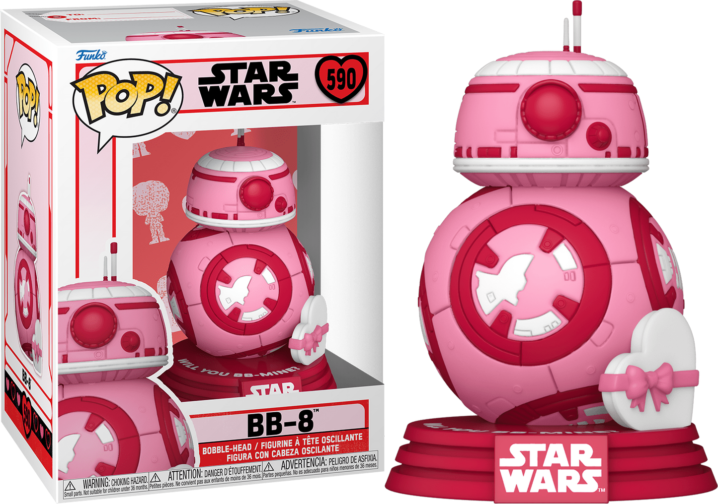 Funko Pop! Disney Star Wars - Valentine BB-8 #590 + PoP Protector