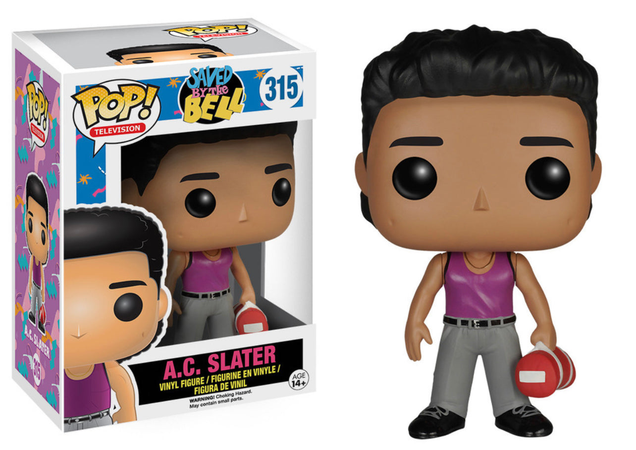 Funko Pop! Saved By The Bell A.C Slater 315 + Free Protector (small tear in corner) *VAULTED*