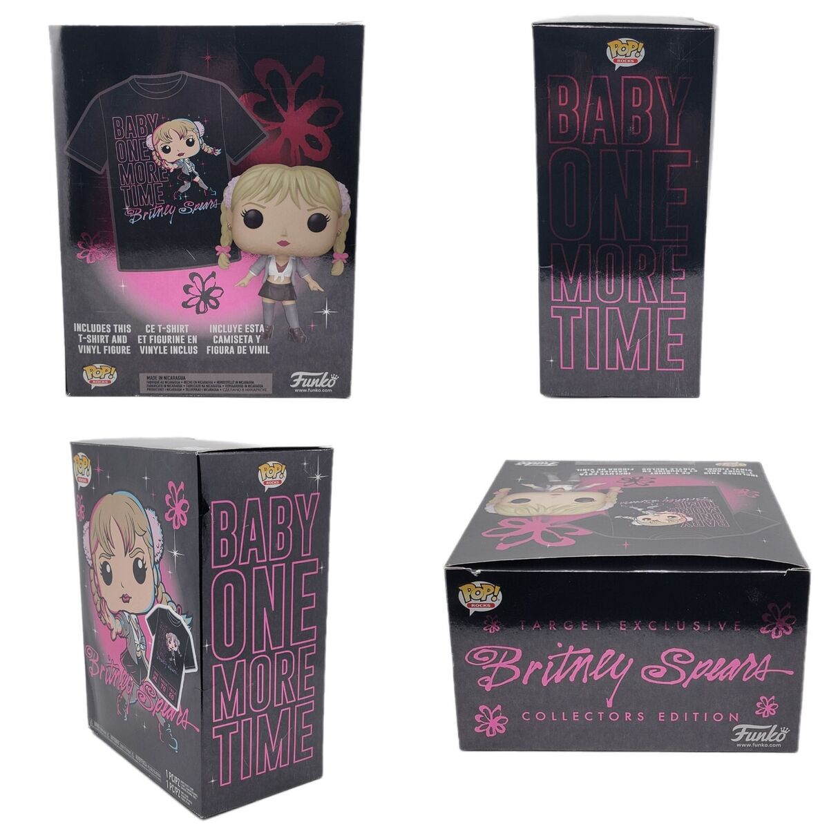 Funko Rocks! Britney Spears Vinyl Figure Funko Pop and T-Shirt Size Medium Box