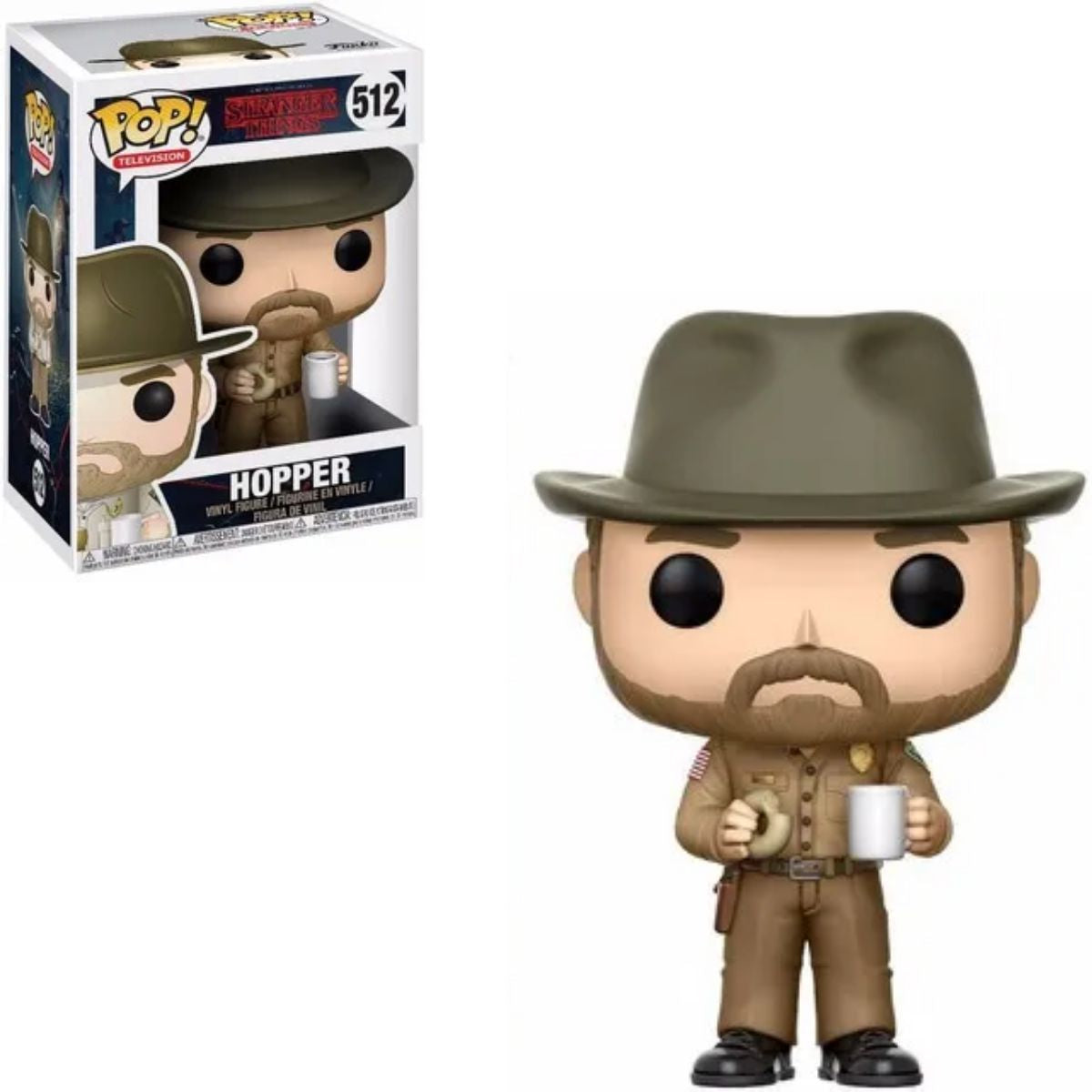 Funko Pop! Stranger Things Hopper 512 + Free Protector