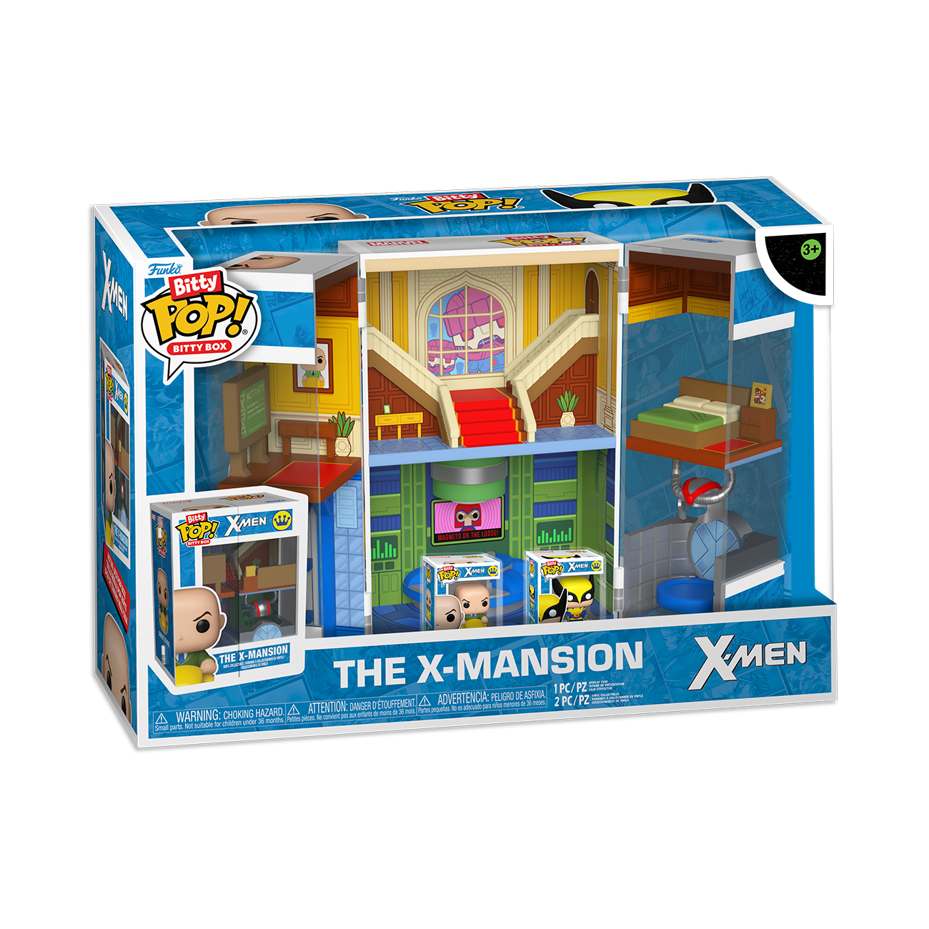 Funko Bitty Pop Box! The X-Men Mansion - 1 PC Display Box / 2 PC Vinyl Figures (Professor X and Wolverine)