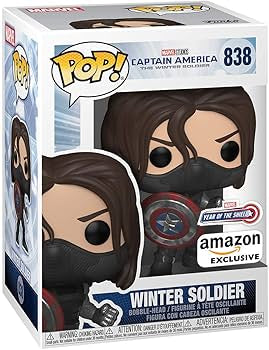 Funko Pop! Marvel Captain America The Wintet Soldier : Winter Soldier Amazon Exclusive 838 + Pop Protector
