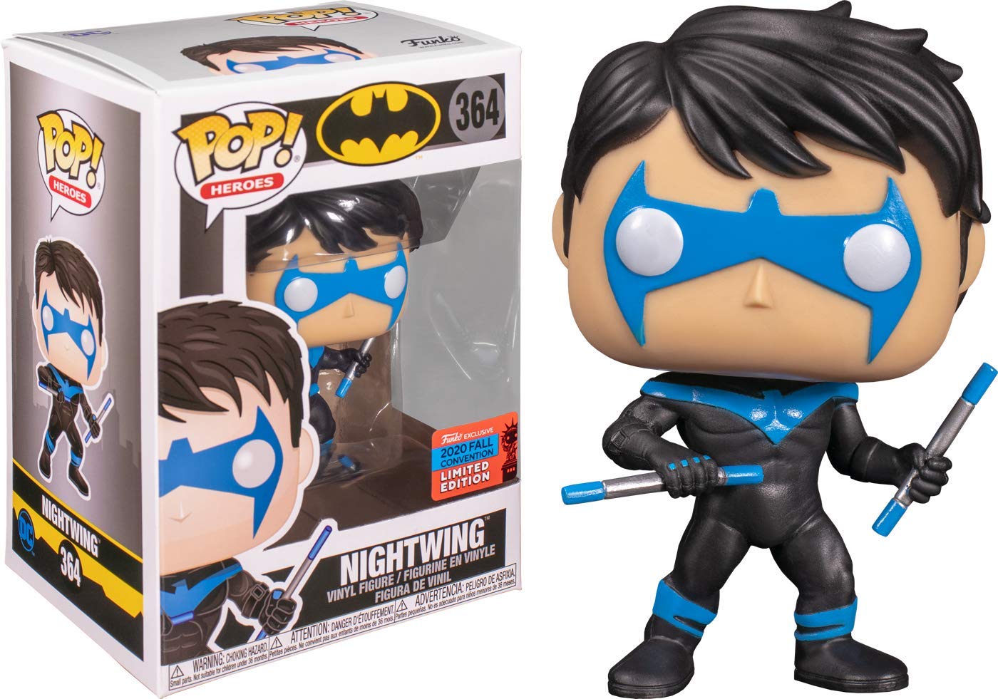 Funko Pop! Batman Nightwing 364 Funko 2020 Fall Convention Exclusive + Pop Protector