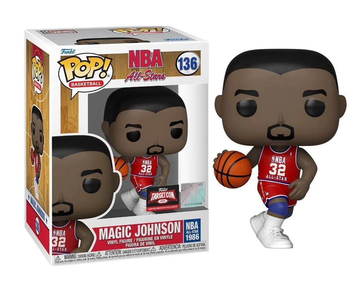 Funko Pop! NBA All-Stars Basketball Magic Johnson 136 2022 Funko Target Con Exclusive + Free Protector