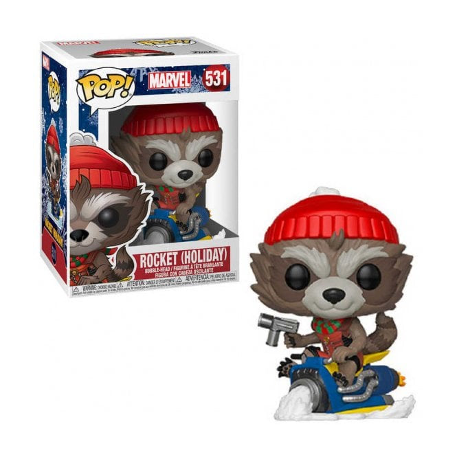 Funko Pop! Marvel Guardians of the Galaxy - Rocket (Holiday) 531 (VAULTED) + Free Protector