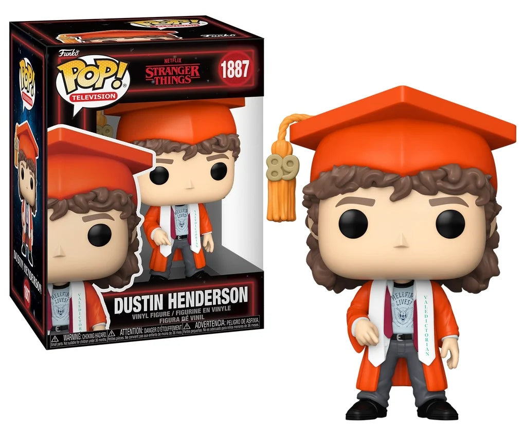 Funko Pop! Netflix Stranger Things - Dustin Henderson 1887 (Graduation) Figure + Pop Protector