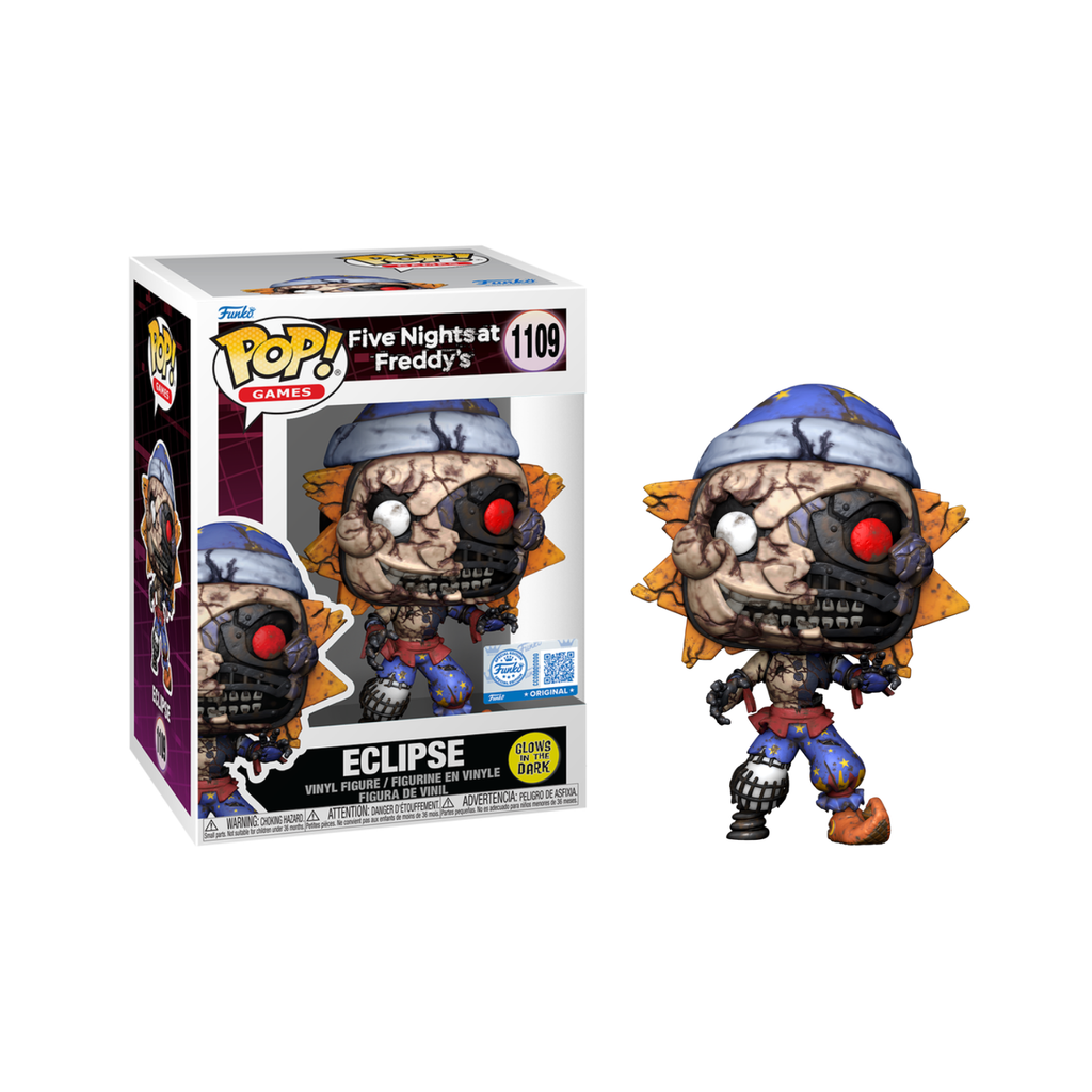Funko Pop! Five Nights at Freddy’s (FNAF) Eclipse 1109 Glows in the Dark Funko Special Edition Figure + Pop Protector