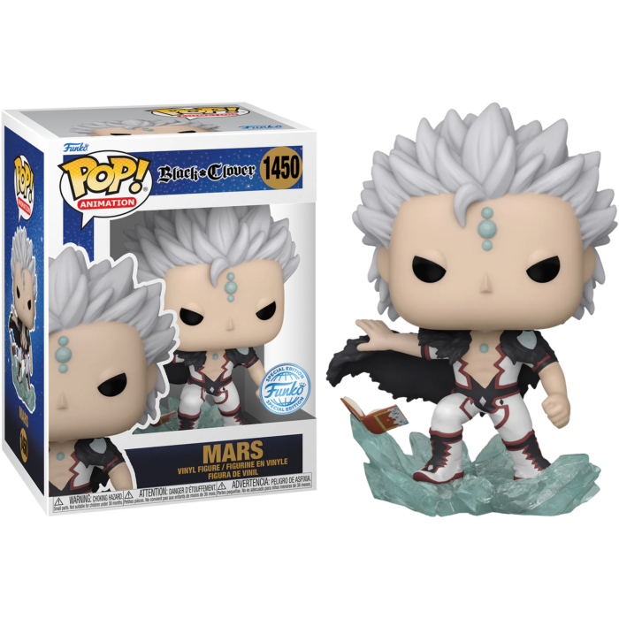 Funko Pop! Black Clover Mars Holding Book #1450 Funko Shop Exclusive + Free Protector