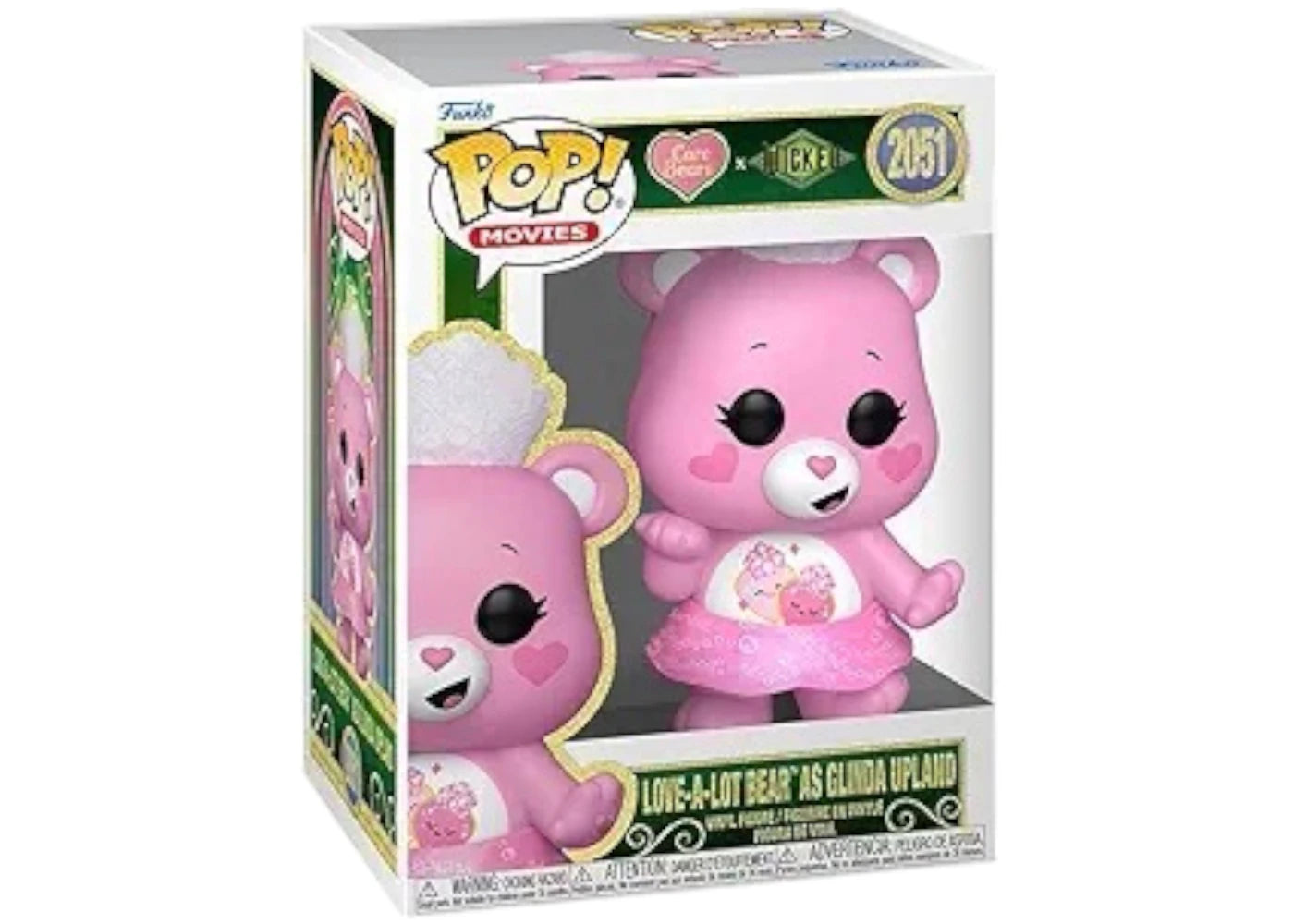 Funko Pop! Care Bears x Wicked - Love-A-Lot Bear as Glinda Upland 2051 Figure + Pop Protector