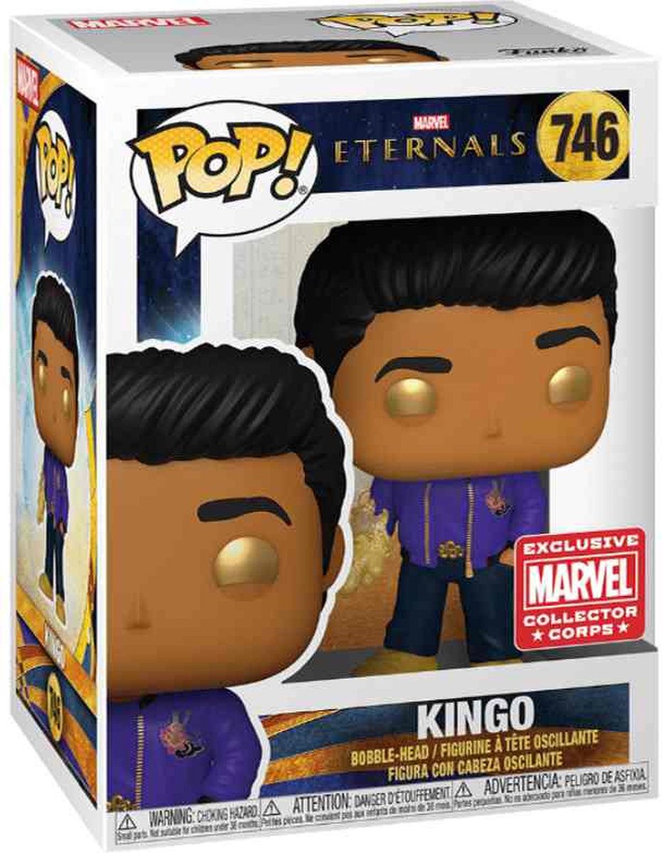 Funko Pop! Marvel Eternals : Kingo 746 Marvel Collector Corps Exclusive + Pop Protector