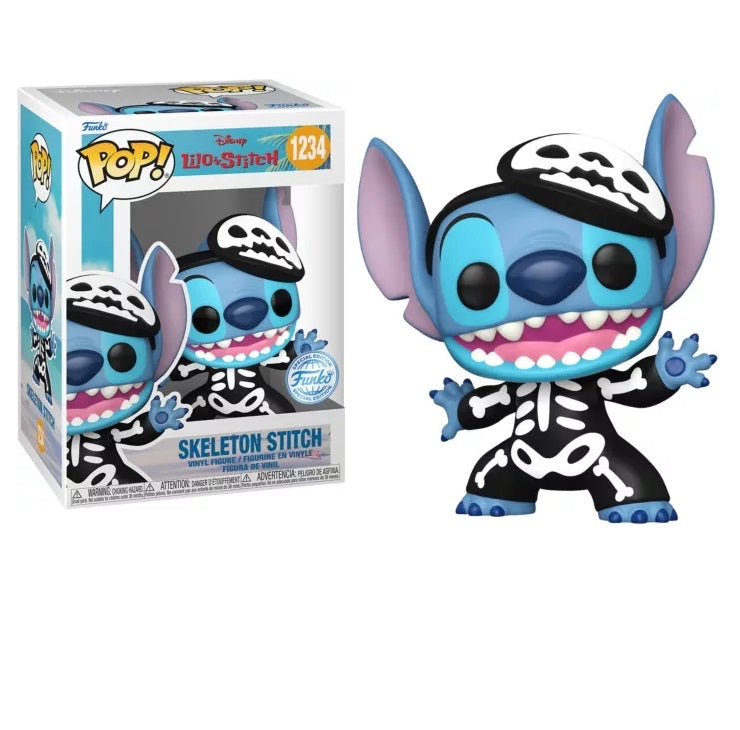 Funko Pop! Disney Lilo & Stitch - Skeleton Stitch 1234 (Regular No Sticker) + Free Protector