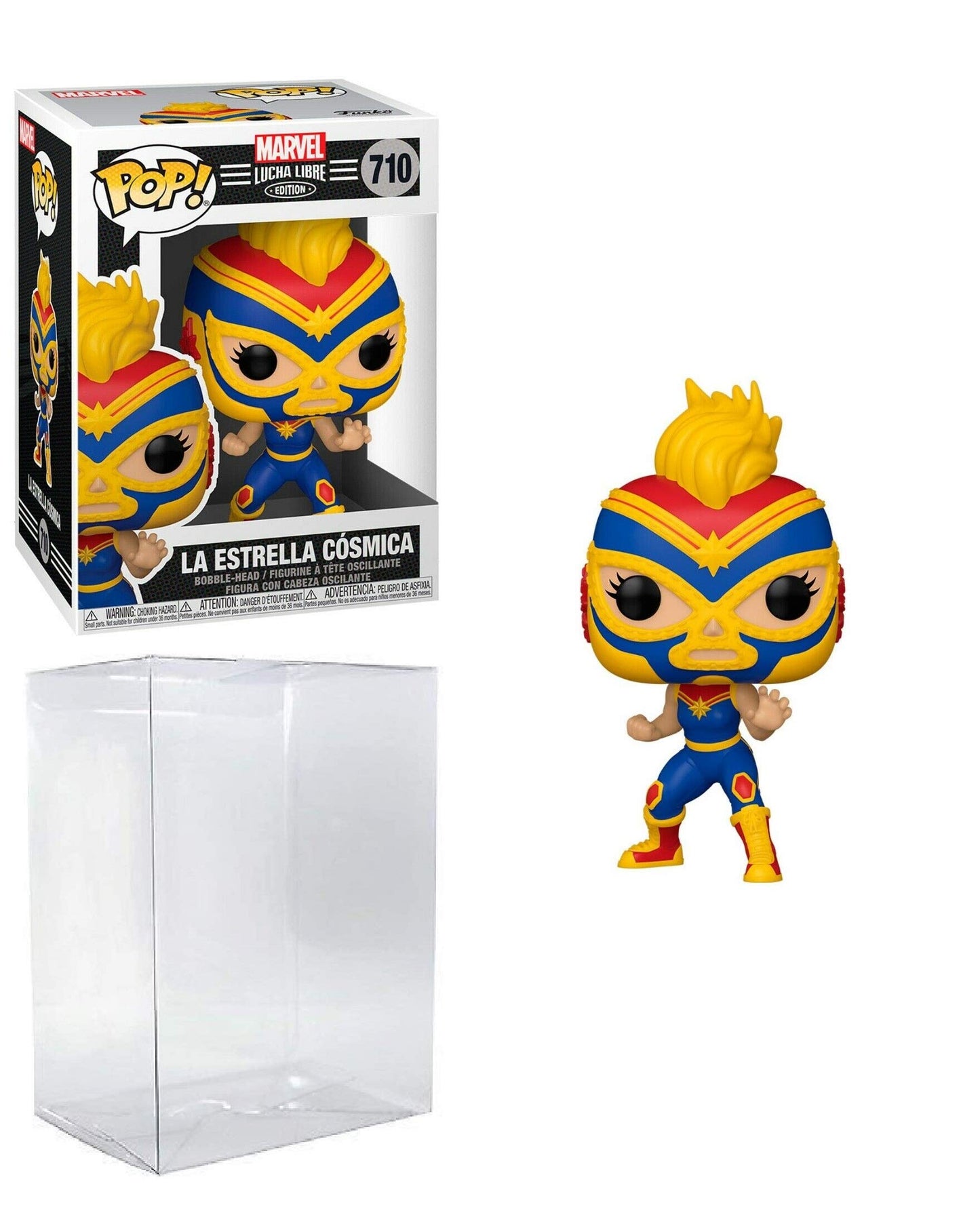 Funko Pop! Marvel Lucha Libre Edition : La Estrella Cósmica 710 + Pop Protector