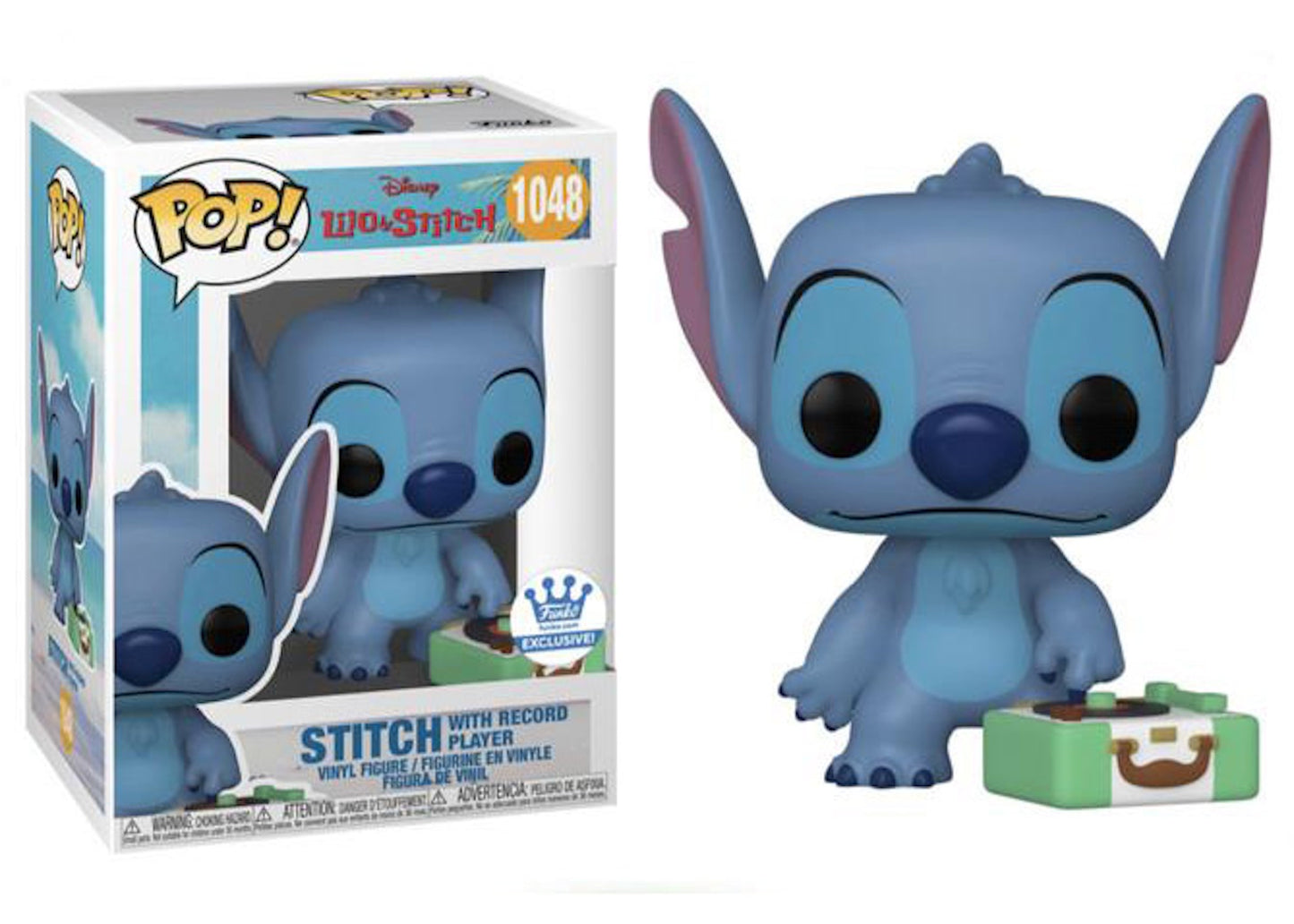 Funko Pop! Disney Lilo & Stitch - Stitch with Record Player 1048 Funko Shop Exclusive + Free Protector