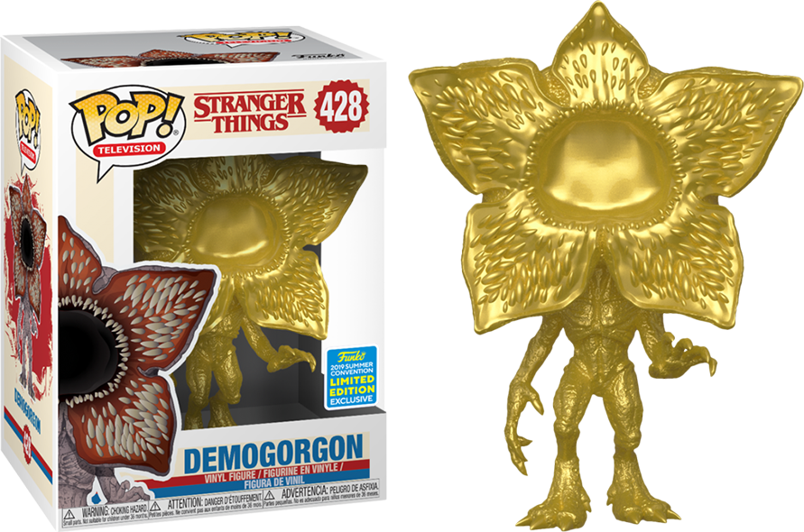 428 Funko PoP! Television Stranger Things Demogorgon (Gold) 2019 Summer Convention Exclusive + PoP Protector