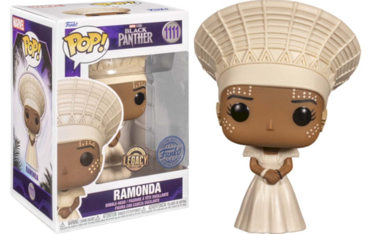 Funko Pop! Marvel Studios - Black Panther : Ramonda 1111 Legacy Exclusive Funko Special Edition + Free Protector
